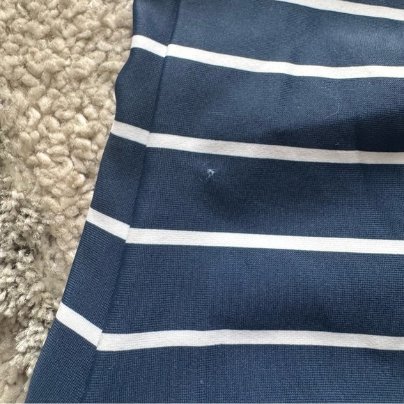 J Crew One Piece swimsuit bathing suit Navy blue white Striped cutout 16 new - Picture 10 of 15